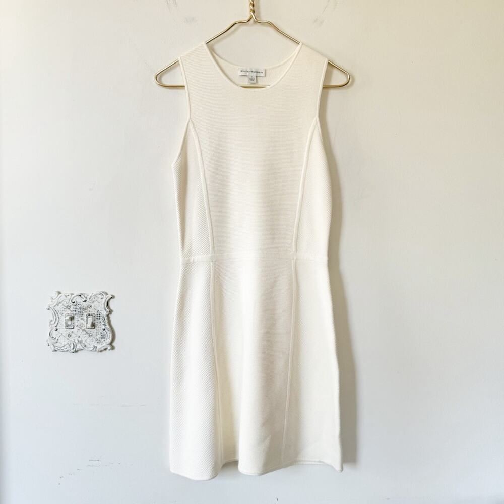NWT White + Warren Multi Ottoman Rib Knit Fit and Flare Sleeveless Dress S